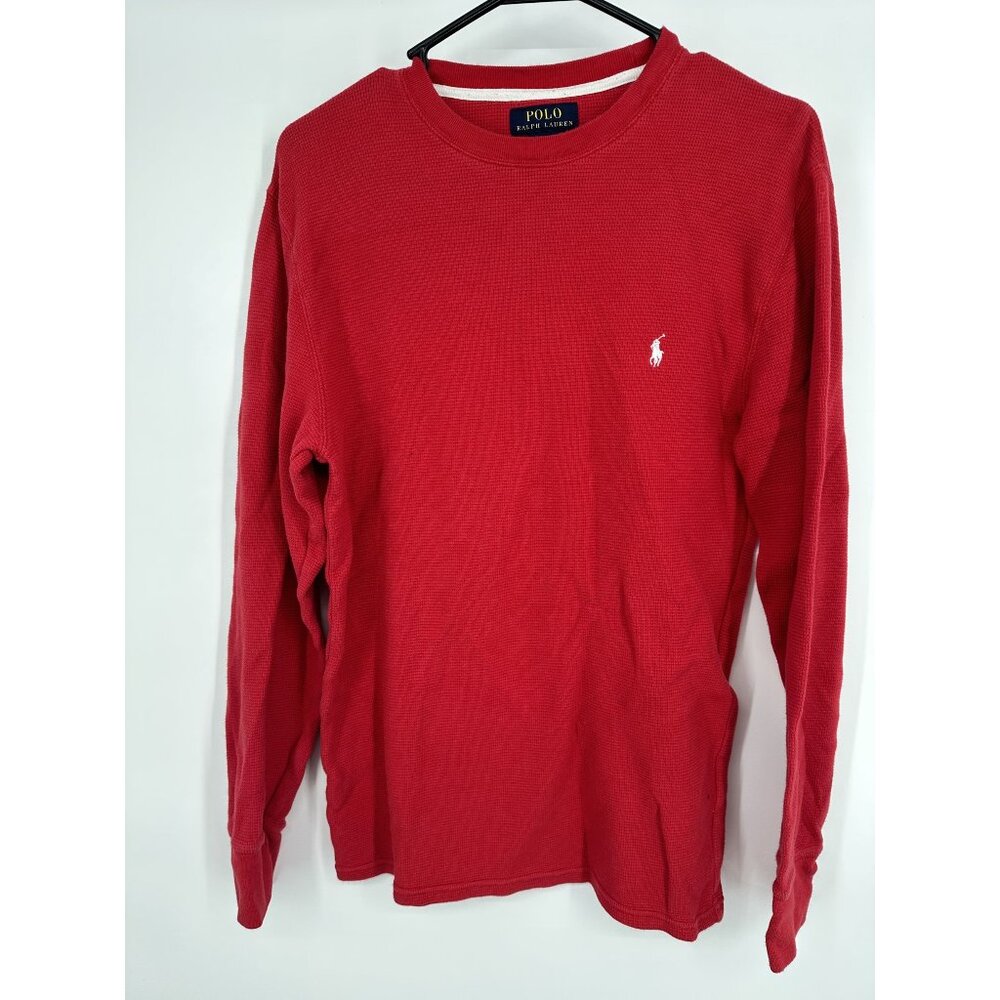Polo Ralph Lauren Vintage‎ red thermal waffle long sleeve shirt mens size medium